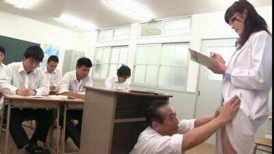 Japanese teacher - fetish group sex gangbang in the classroom - sunporno.com - Japan