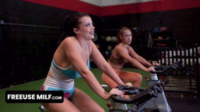 Peter Green - Watch two Fit MILFs let their fitness coach stretch their asses in a steamy threesome - sexu.com - Usa