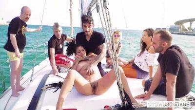 First Time BDSM Action: Spanish Aisha's Big Tit Threesome on a Boat - veryfreeporn.com - Spain