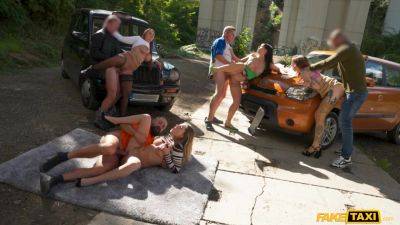 Rebecca Volpetti - Great outdoor group sex scene with Lady Gang and Rebecca Volpetti - xtits.com - Italy - Czech Republic